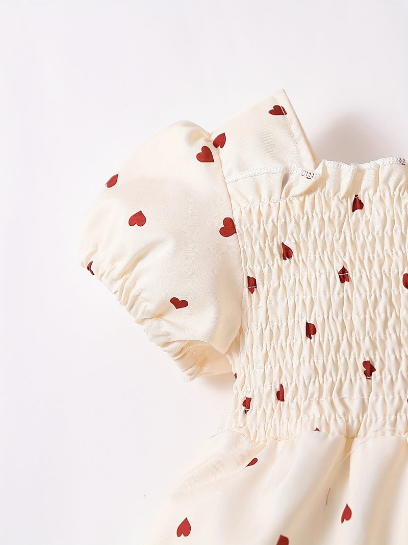 Ramadan Adorable Heart-Print Tunic Dress For Girls.