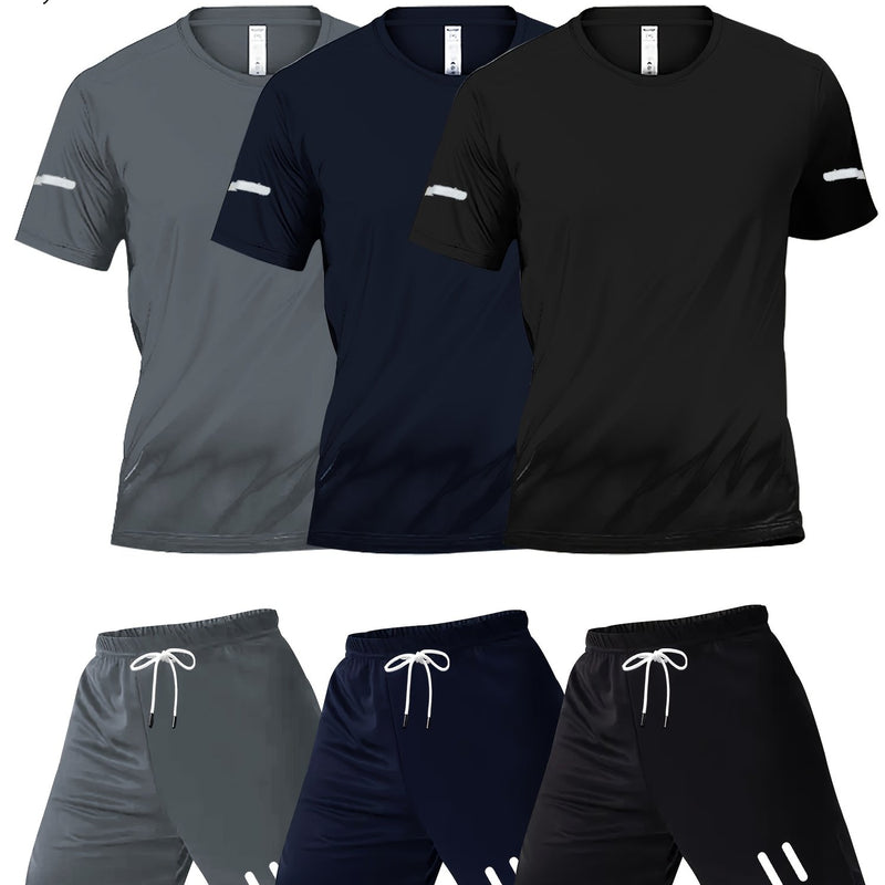 A Set of Three Print Designs for Men'S Casual Sportswear.