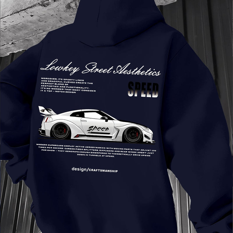 Racing Style,  Element Pattern Print Men's Hoodie.