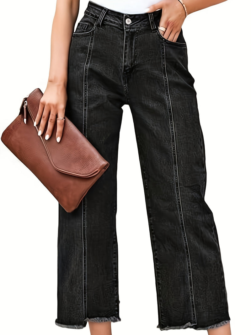 Women's Plus Size Fashion Stretch Cropped Jeans.