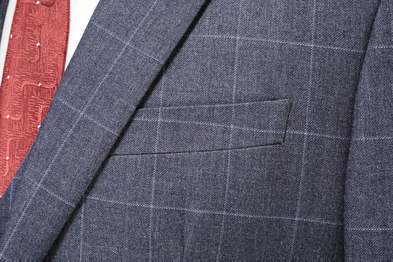 3pcs Men's Slim-Fit Checkered Suit - Notable Suit Suitable for Business.