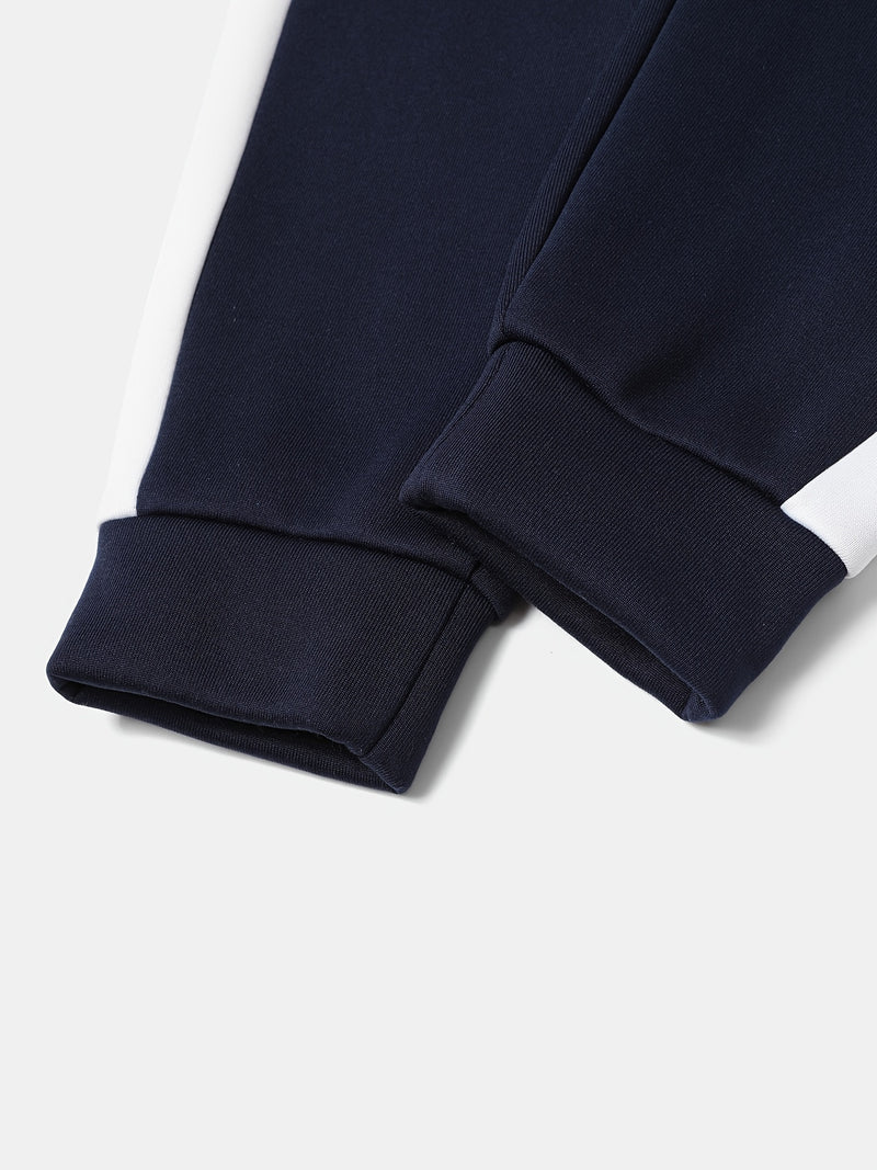 Men's Autumn And Winter Zip-Up Long Sleeve Sweatshirt And Long Pants Set.