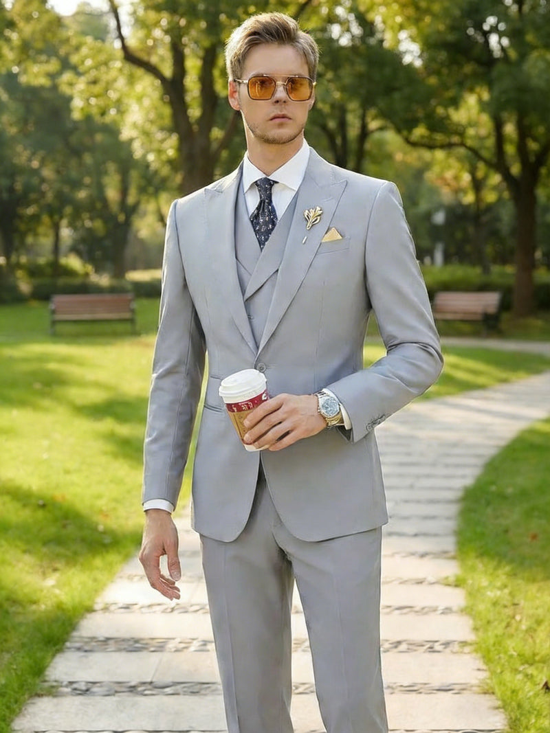 Men's Premium Dark Grey Suit Set.