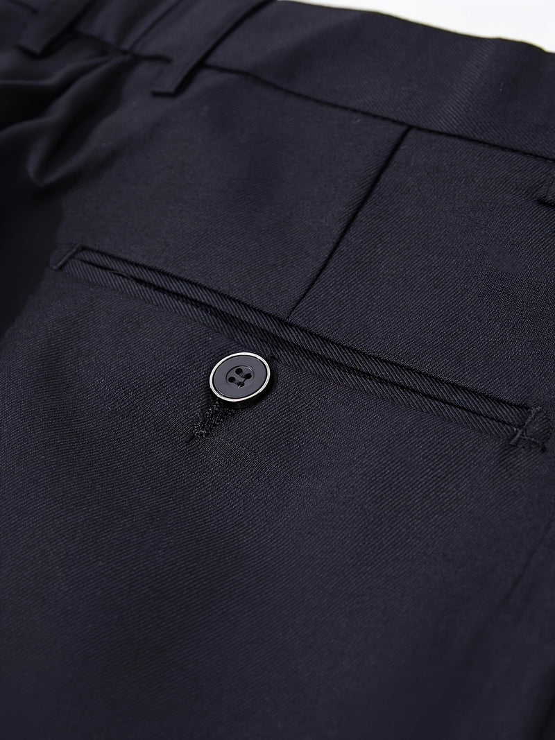 Men's 2pcs Suit Set, Blazer + Trousers, Business Casual.