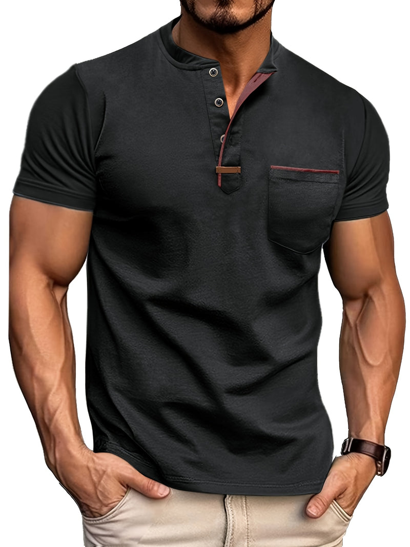 Men's Crewneck Short-sleeve T-shirt, Casual Summer Vacation.