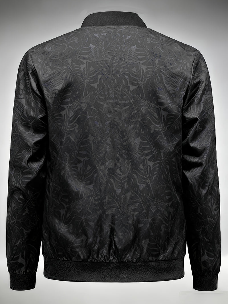 Men'S Fashion Print Casual Sports Jacket with Baseball Collar, Long Sleeve.