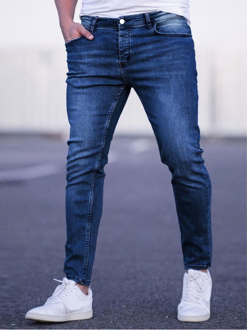 Men's Casual Slim Fit Stretch Denim Pants.