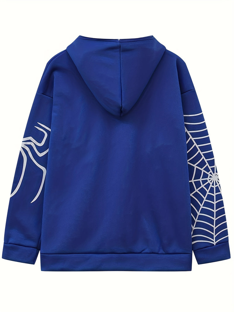 2026 Spring Spider Web Zipper Hoodie Women'S Casual Trendy.