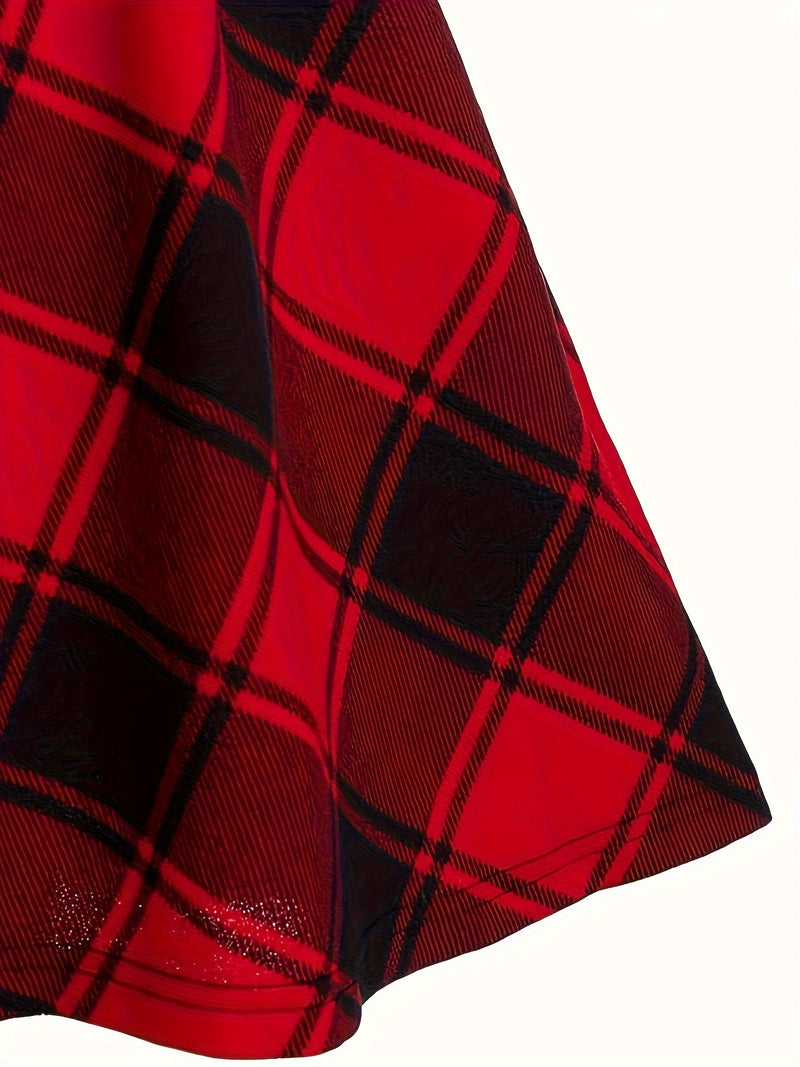 Directional Women's Waist-Tied Plaid Skirt.