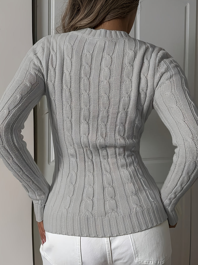 Elegant Ladies' V-neck Long Sleeve Slim Fit Cardigan.