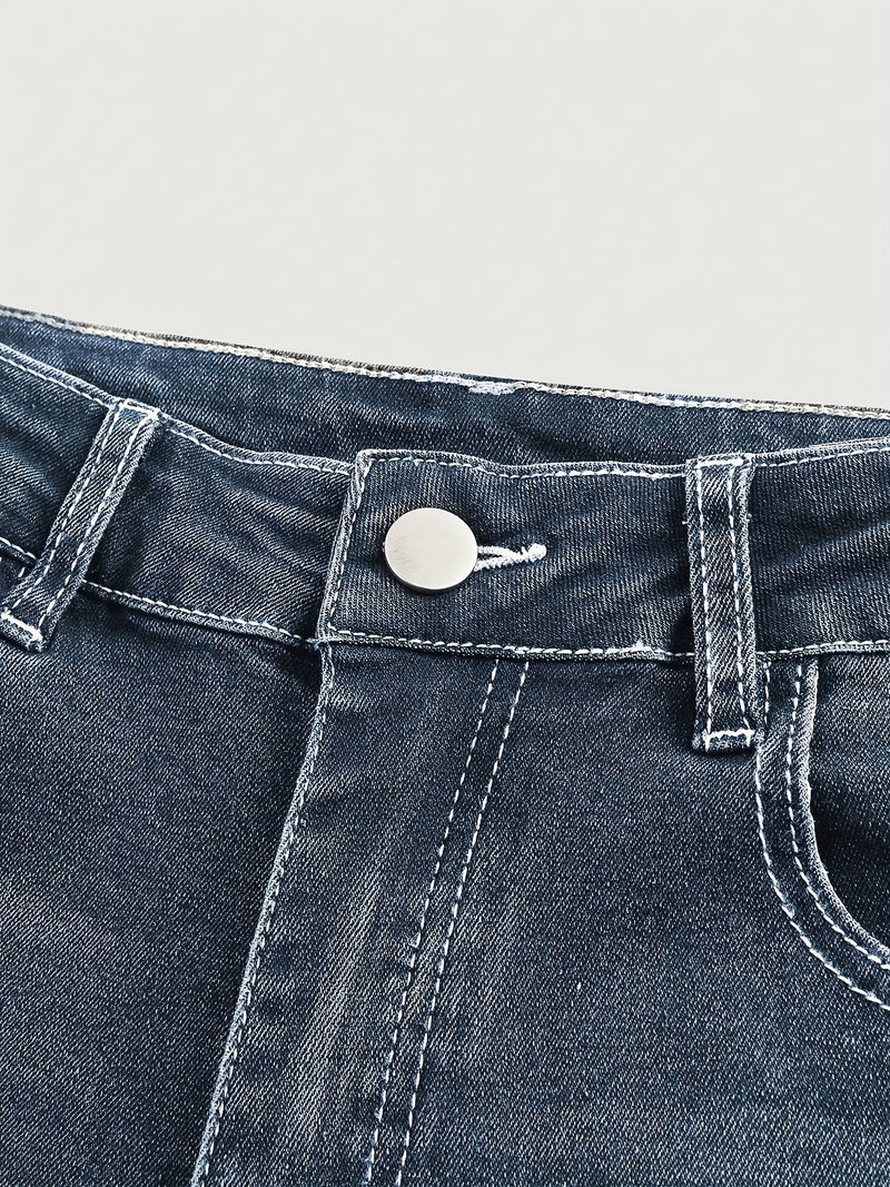 Women's Stretchy Embroidered Flared Trousers.