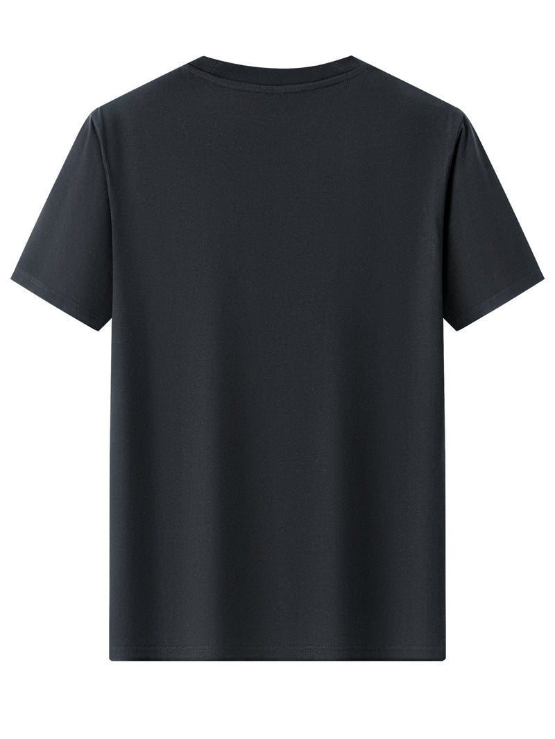 Men's Cotton T-Shirt, Crew Neck with Letter Print Casual.