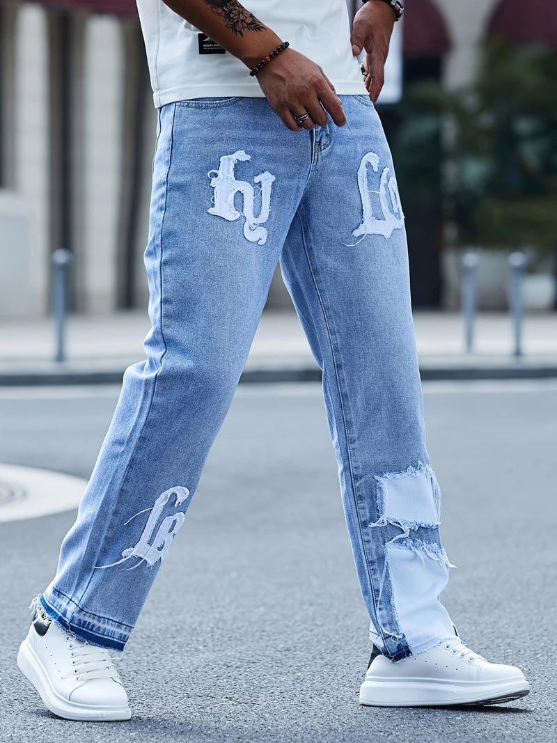 Men's Casual Washed Denim Jeans.