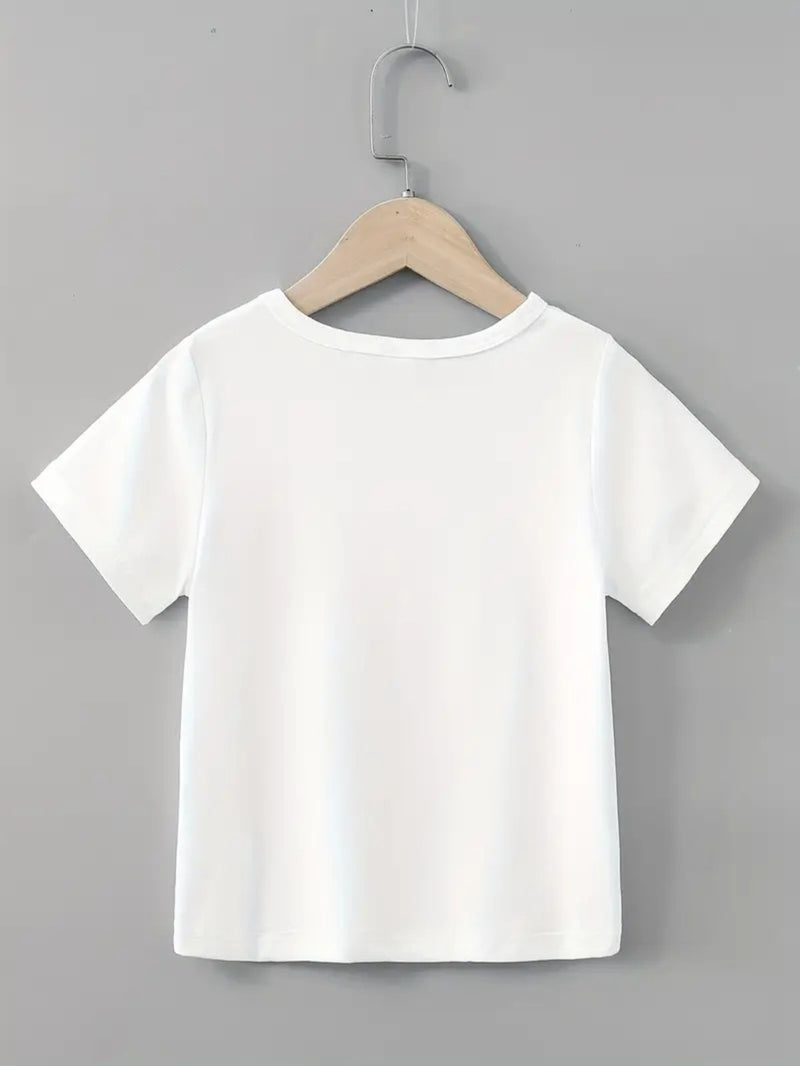 Cartoon Bicycle Print T-Shirt for Boys And Girls.