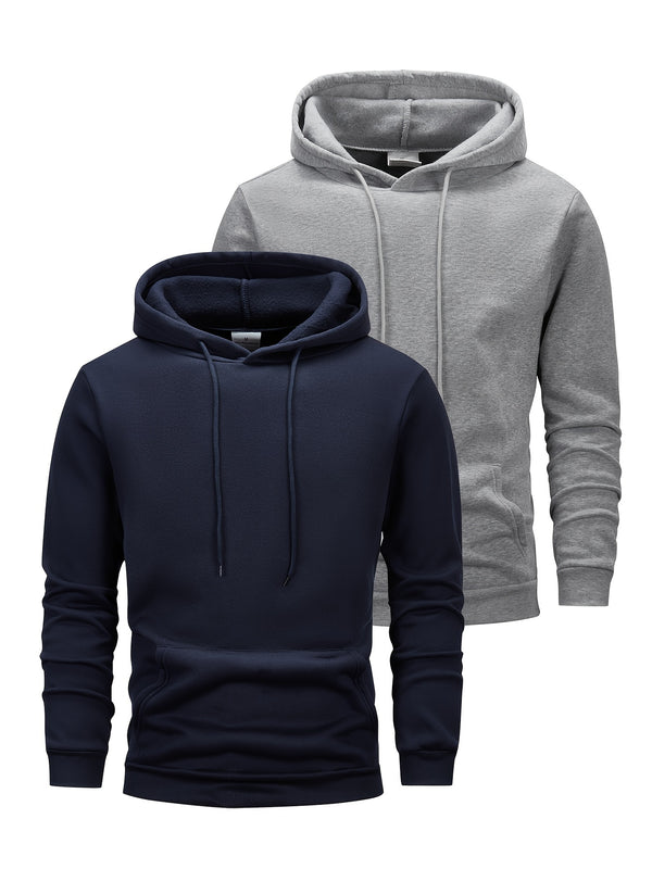 2pcs Men's Hooded Long-Sleeve Sweatshirt.