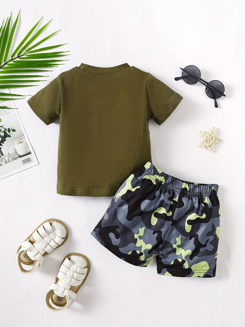 Boys' Printed Short Sleeve Top and Pants Set.