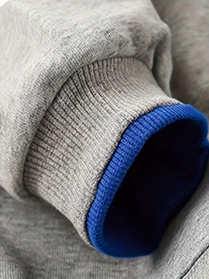 A Trendy Round-Neck Sweatshirt for Boys with a Faux Two-Piece Design.