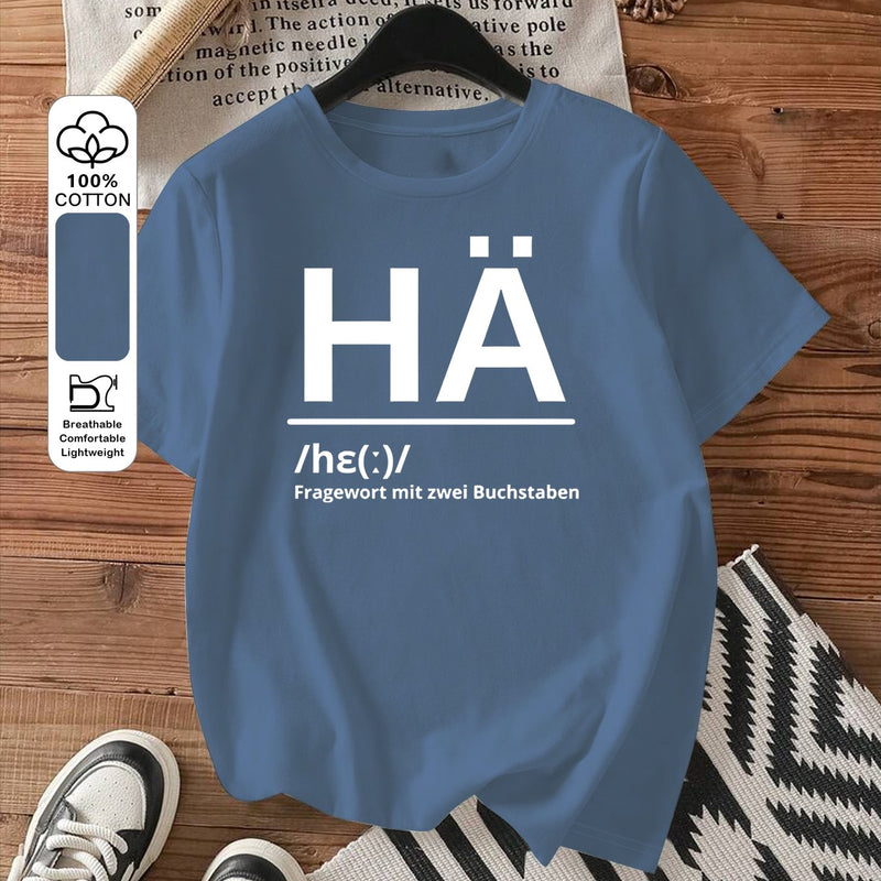 Women's Fashion Letter Print Round Neck Short Sleeve T-Shirt.