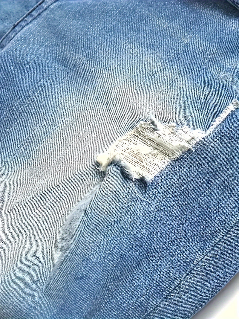 Men's Skinny Jeans with Distressed Knee holes.