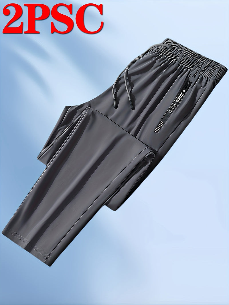 Men’s 2-Piece Set Summer High-Elasticity Jogging Pants.