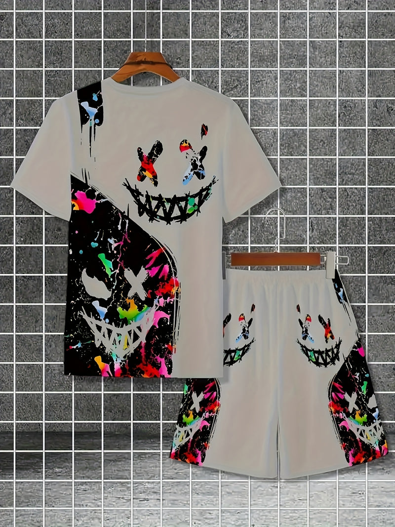 Men'S Breathable Outdoor Casual T-Shirt And Shorts Set.