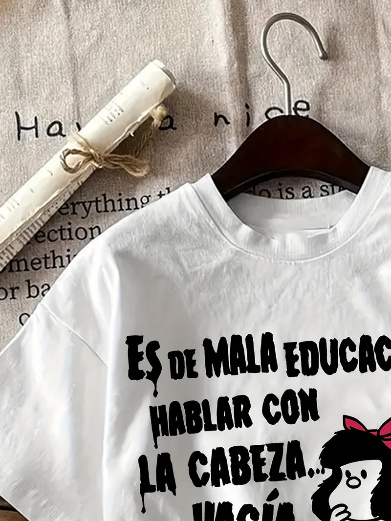 Women’s Graphic Print T-shirt Crew Neck Casual.