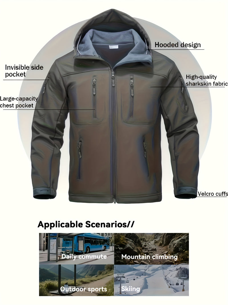 Outdoor Two-Piece Set,Lined Trendy Windproof Warm Motorcycle Hooded.