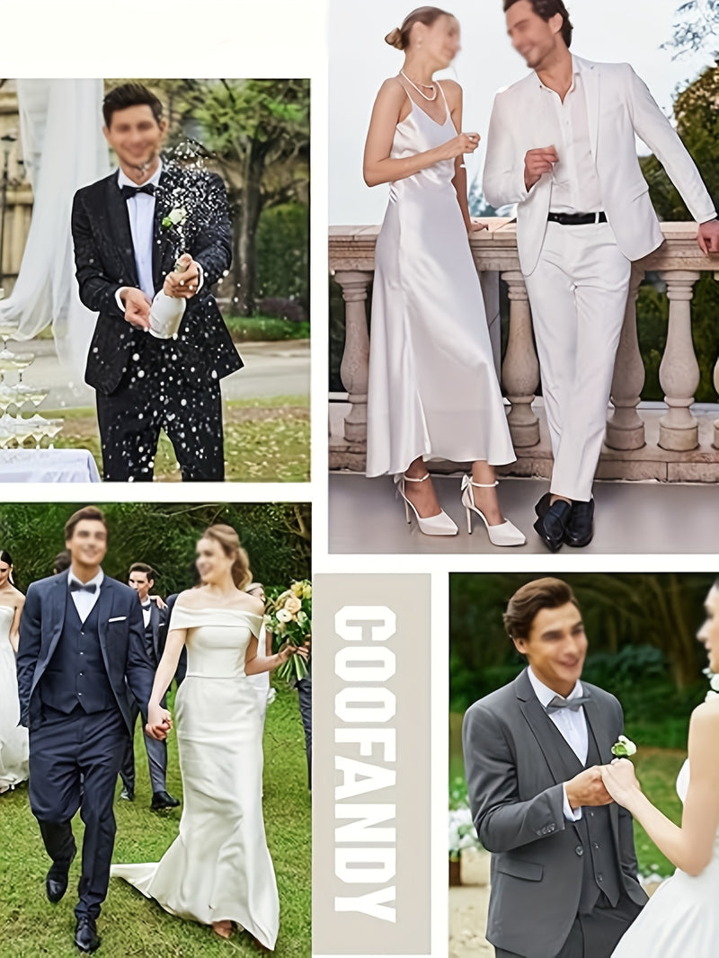 Men's 2pcs Slim-Fit Suit Set.