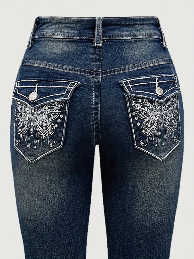 Women's Fashion Trendy Stretch Comfortable Washed Denim Jeans.