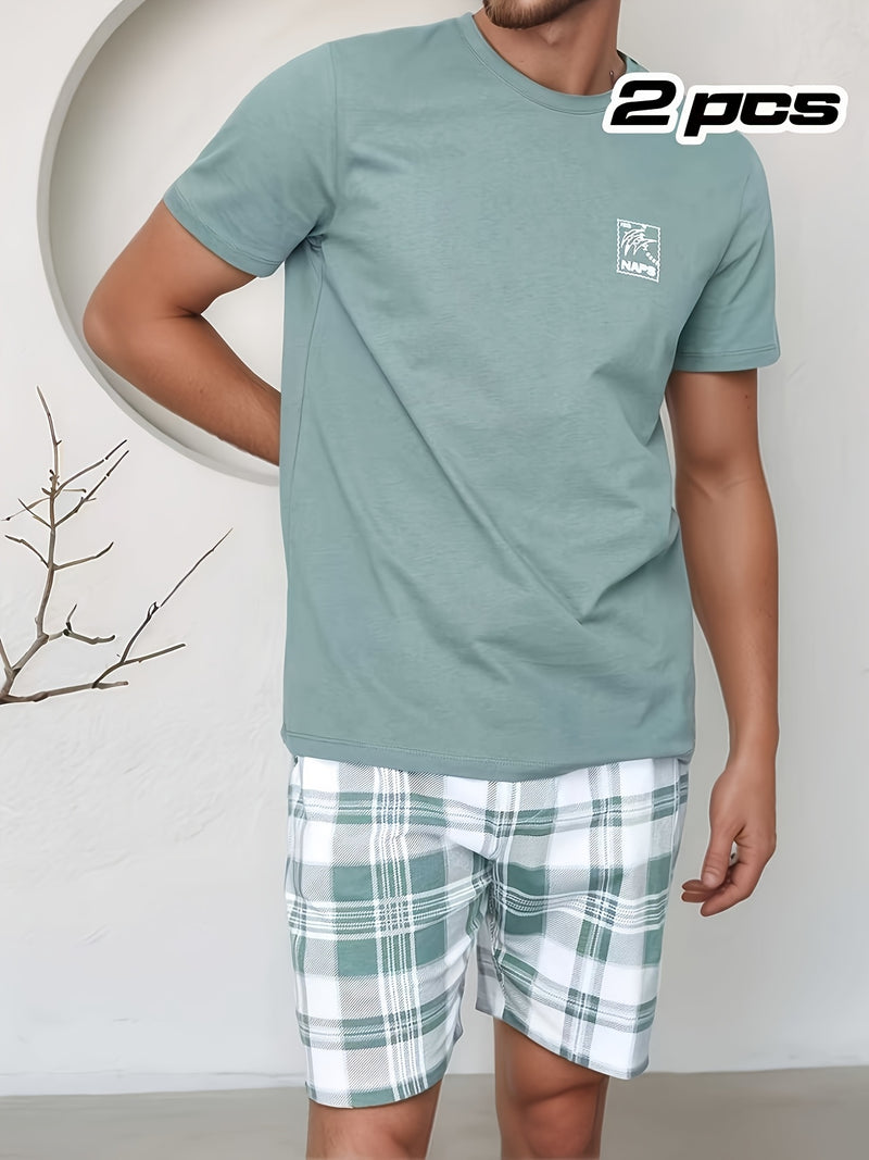 Men's Casual Minimalist Style Round Neck Short Sleeve T-Shirt.