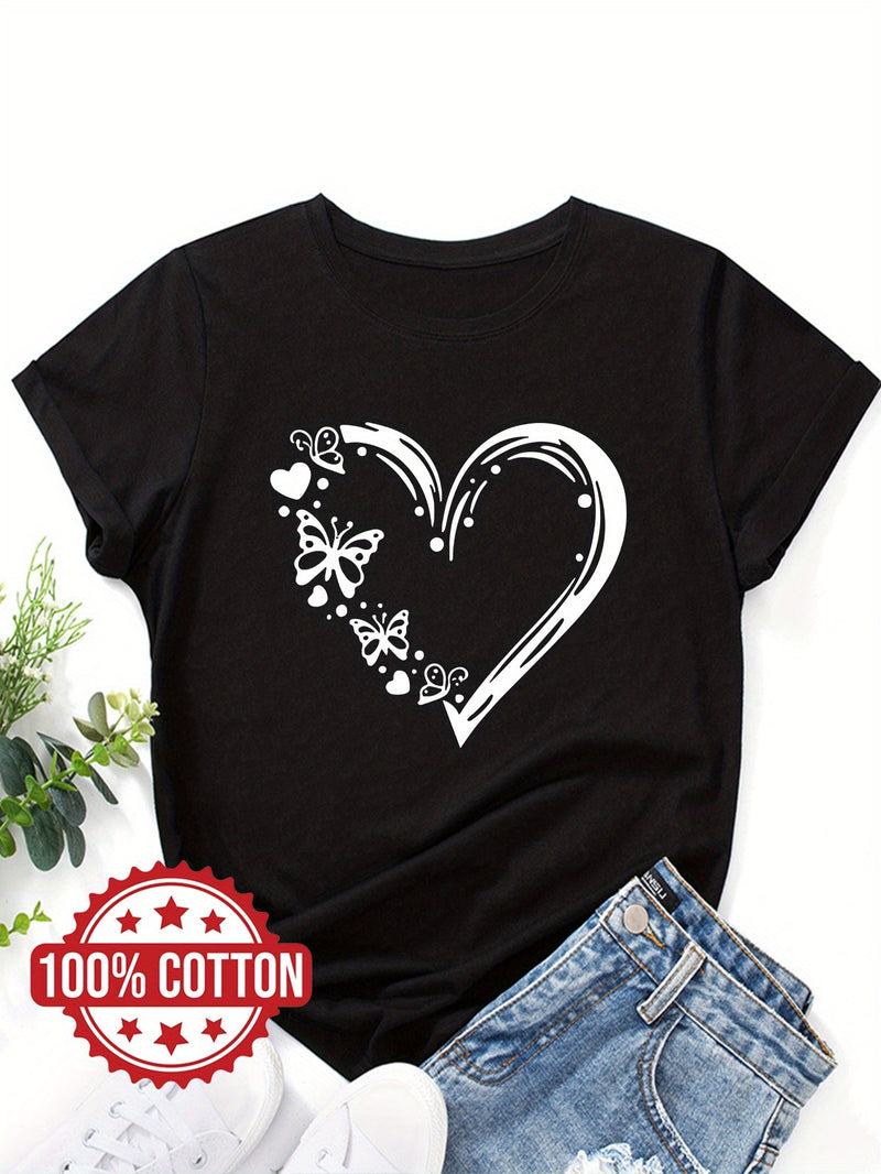 Women's "Love and Butterflies" Graphic T-Shirt.