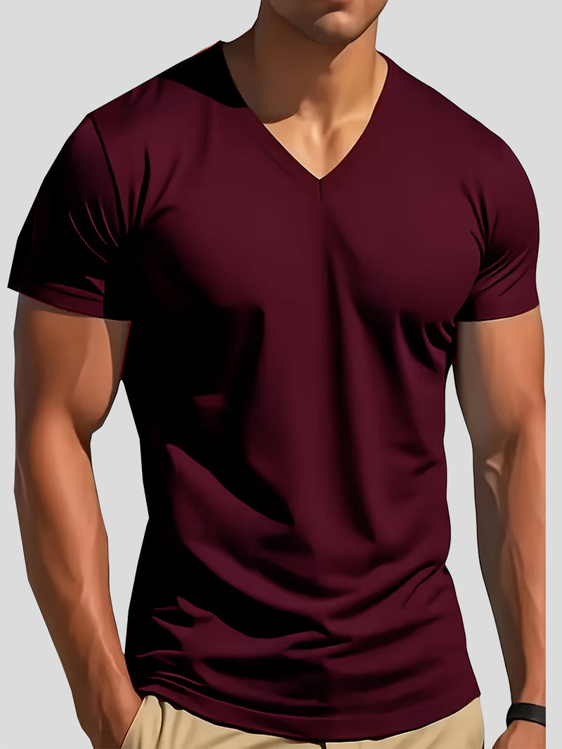 3pcs Men's V-Neck T-Shirts.