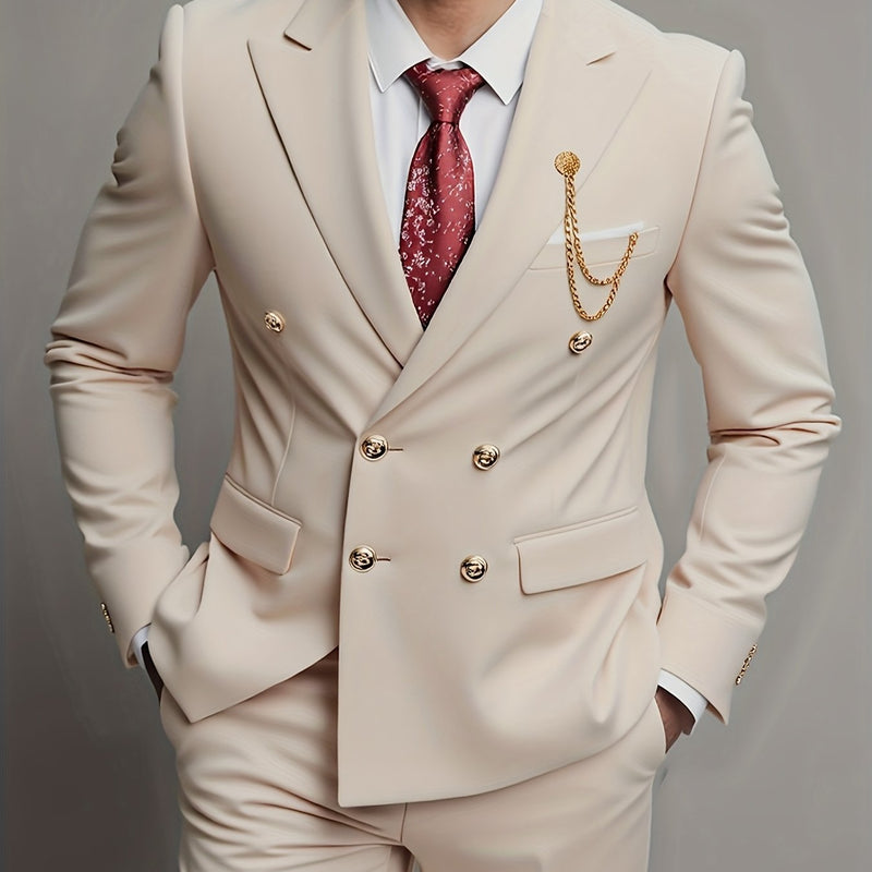 Men's 2pcs Suit Set, Jacket + Trousers, Stylish and High-Quality.