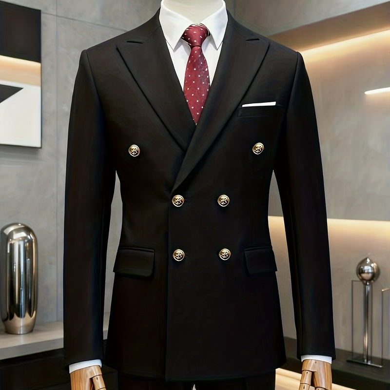Men'S Premium Two-Piece Suit - Tailored Business Casual Blazer And Trousers.