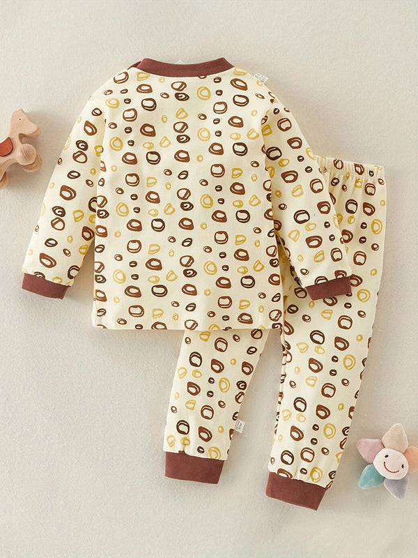 Toddler Boy Cartoon Letter Print Long Sleeve Sweater & Pants.