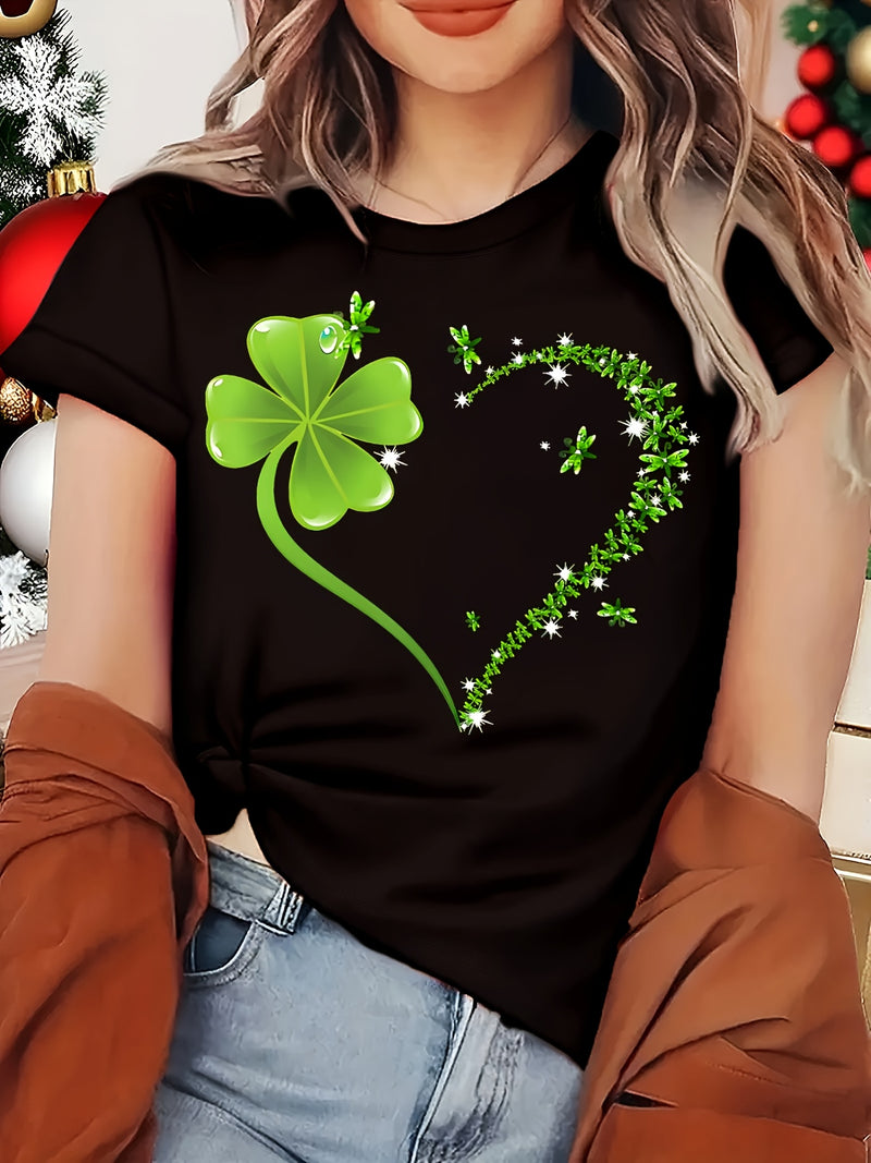 Round neck T-shirt in small and plus sizes, summer/spring Women's top.