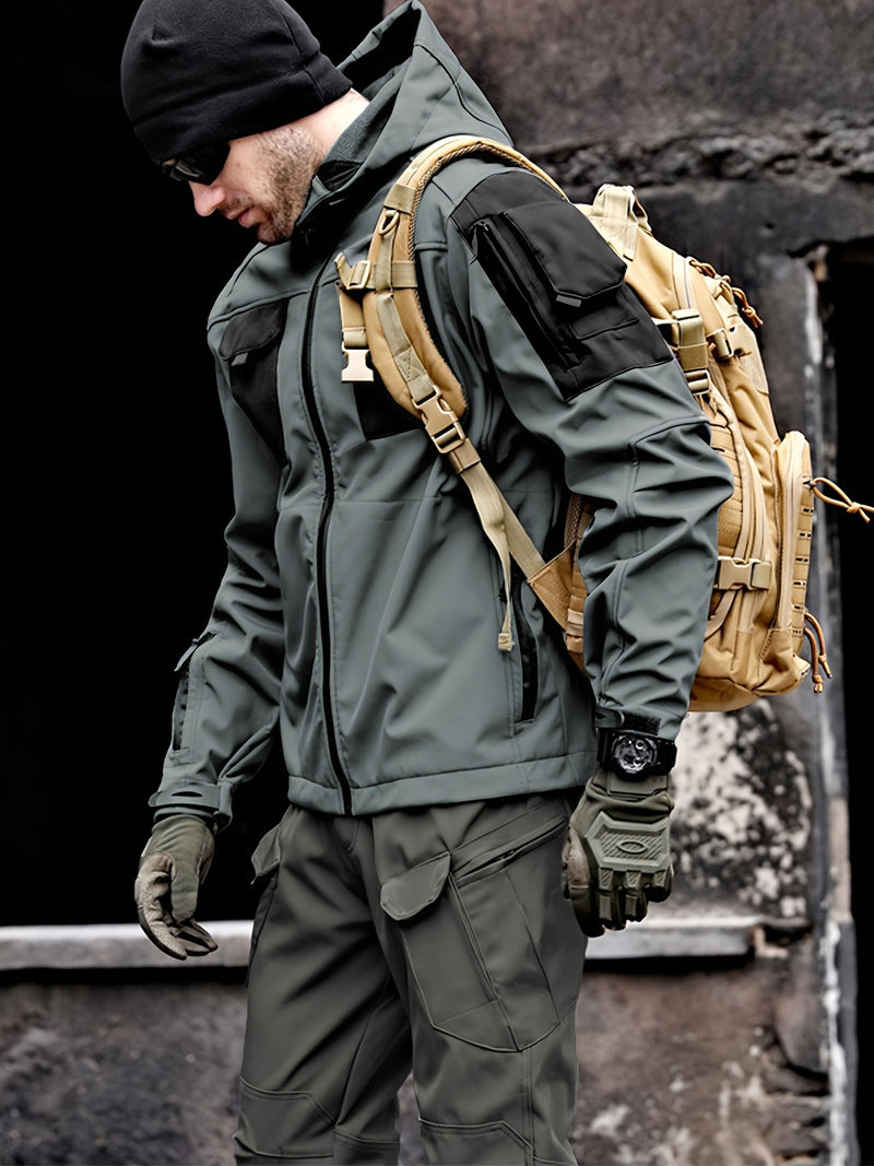 Autumn and Winter Men's  Fleece-Lined Two-Piece Set.