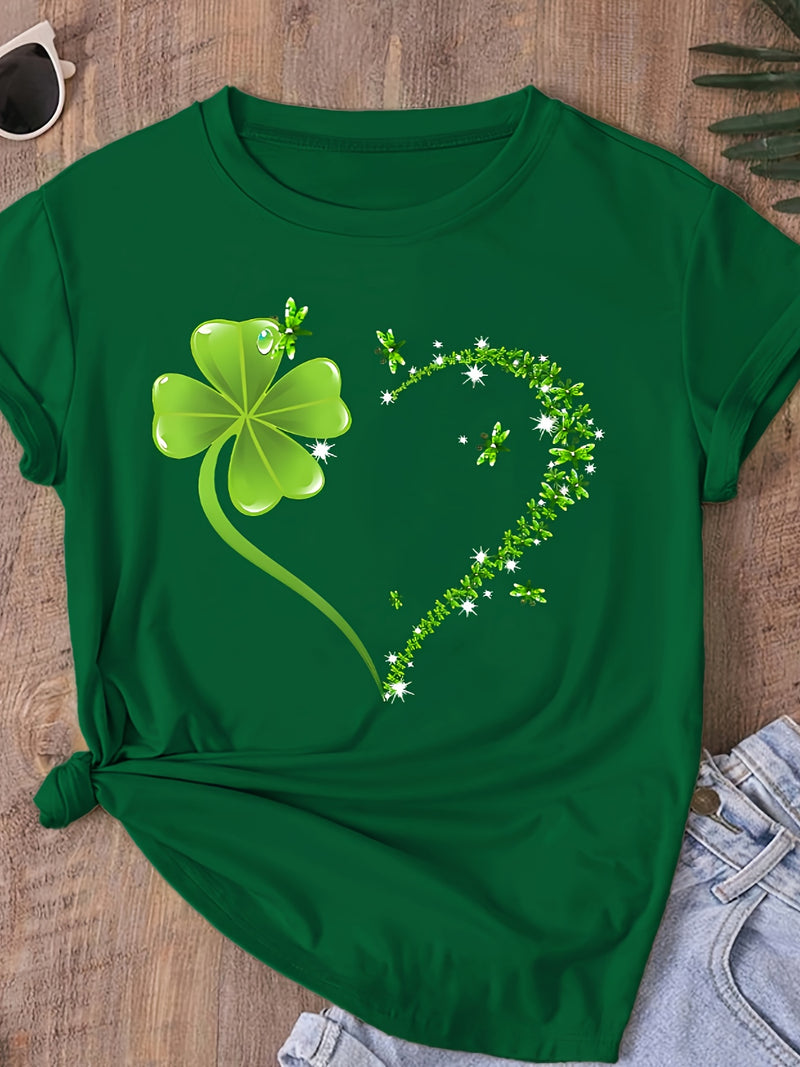 Round neck T-shirt in small and plus sizes, summer/spring Women's top.