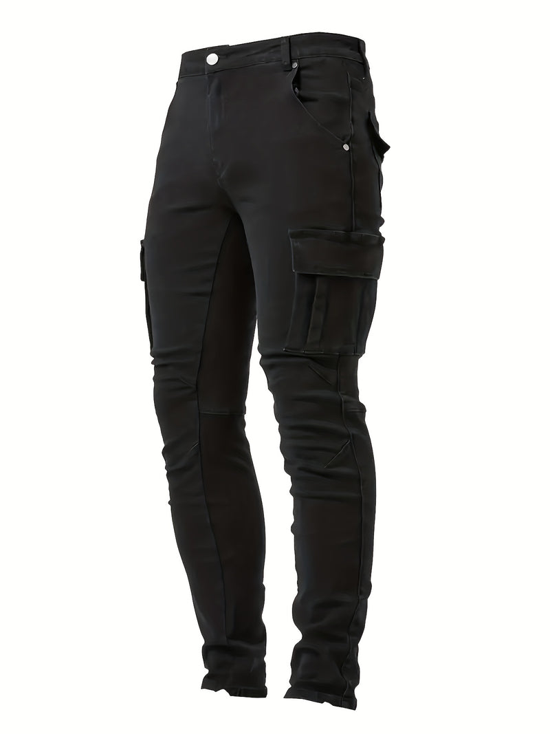 Men's Trendy Casual Long Pants with Multiple Pockets.