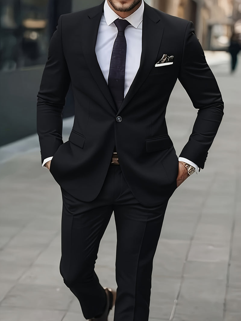 Men's 2pcs Suit, Consisting of a Blazer And Trousers.