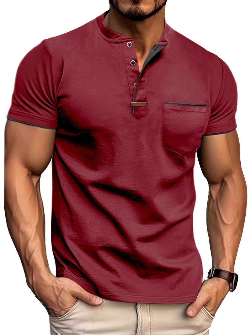 Men's Crewneck Short-sleeve T-shirt, Casual Summer Vacation.