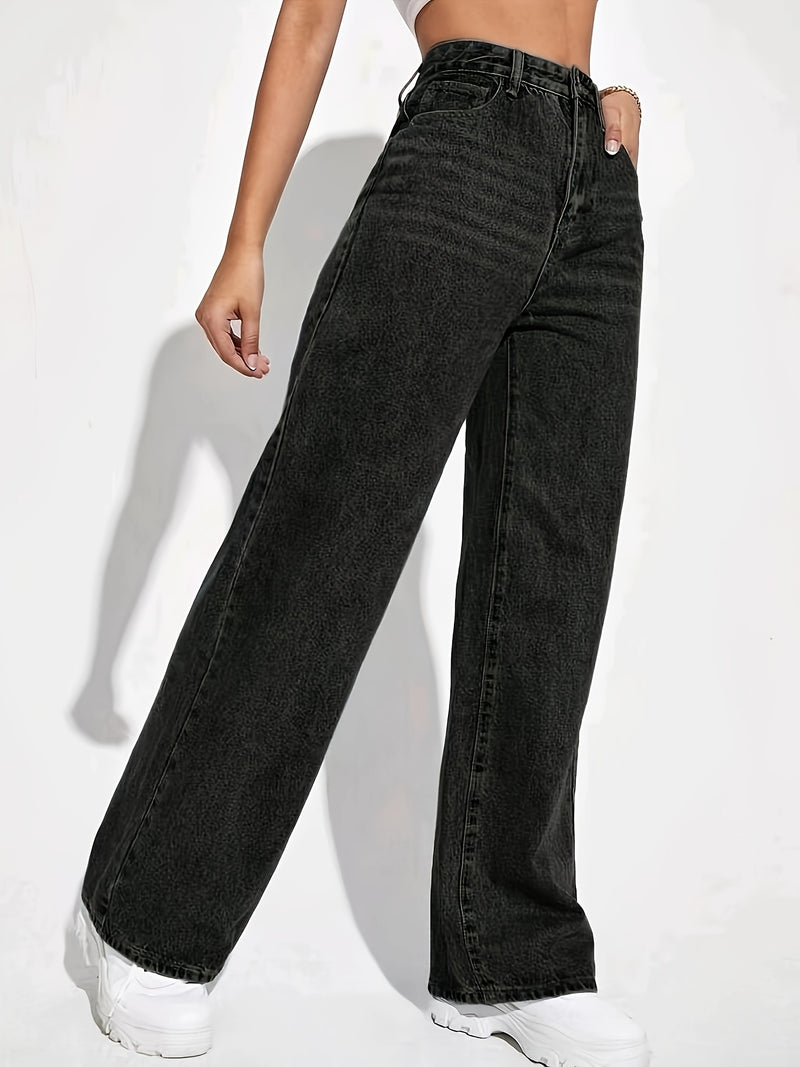 Women’s Black Stretch Straight Leg Jeans.