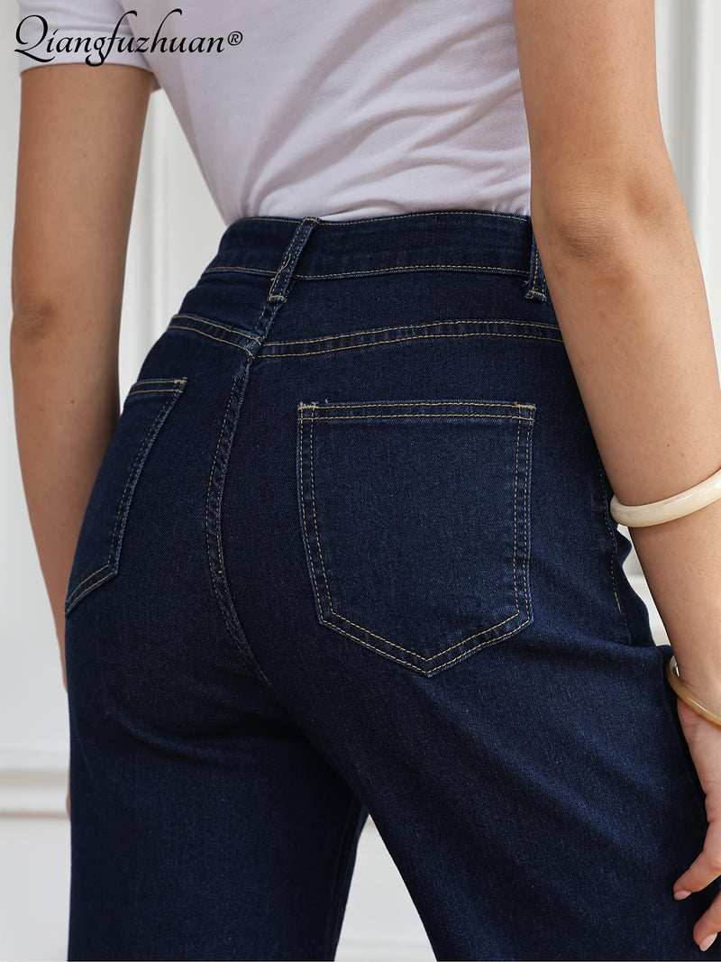 Ladies' Stretch Slim Straight-leg Jeans.