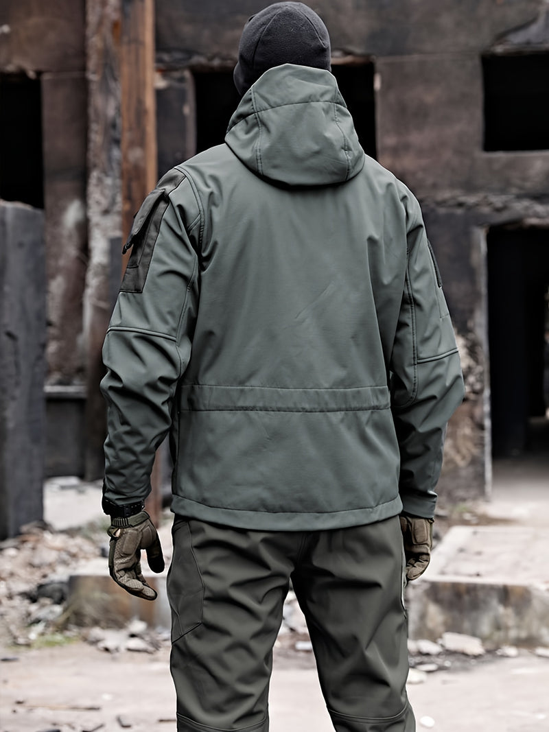 Autumn and Winter Men's  Fleece-Lined Two-Piece Set.