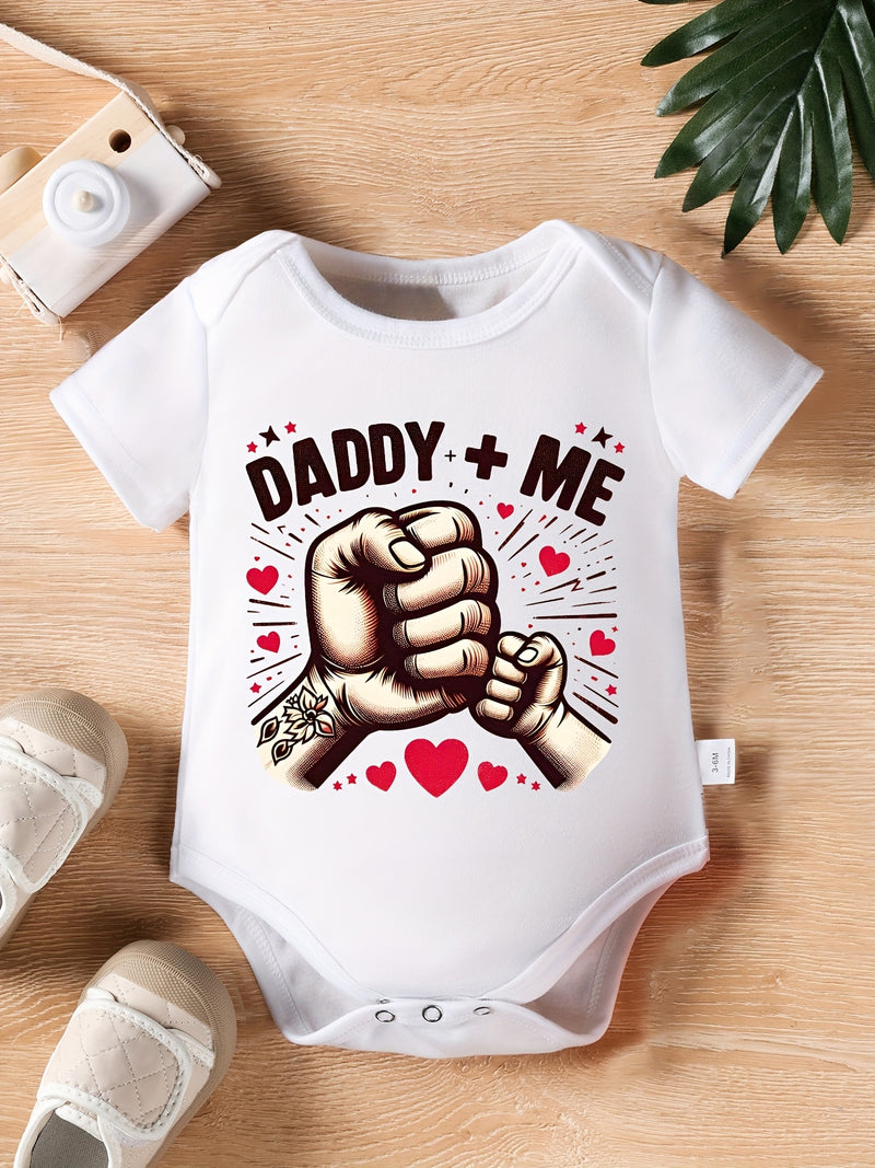 PFCTX5050 Girls' and Boys' Triangle Bodysuit Daddy + Me Series Letter Print.