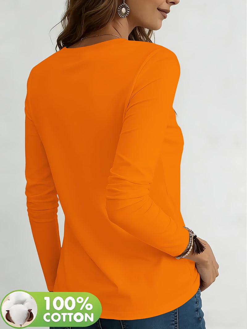 Women’s Long Sleeve Crew Neck T-Shirt.