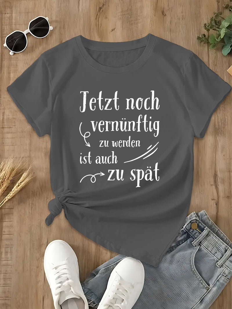 Women’s Fun German Humorous Slang Fashion T-shirt Short Sleeves.