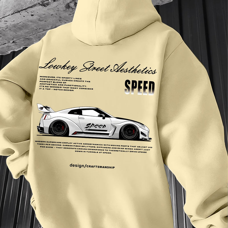 Racing Style,  Element Pattern Print Men's Hoodie.
