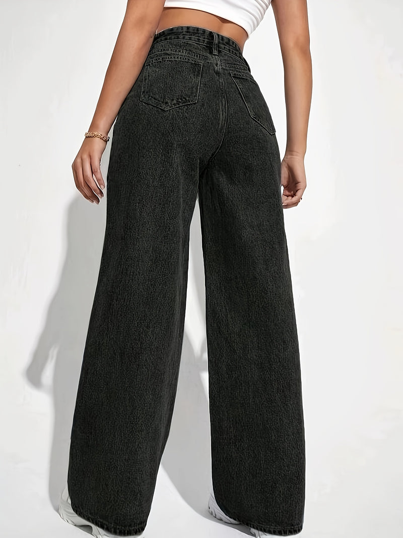 Women’s Black Stretch Straight Leg Jeans.