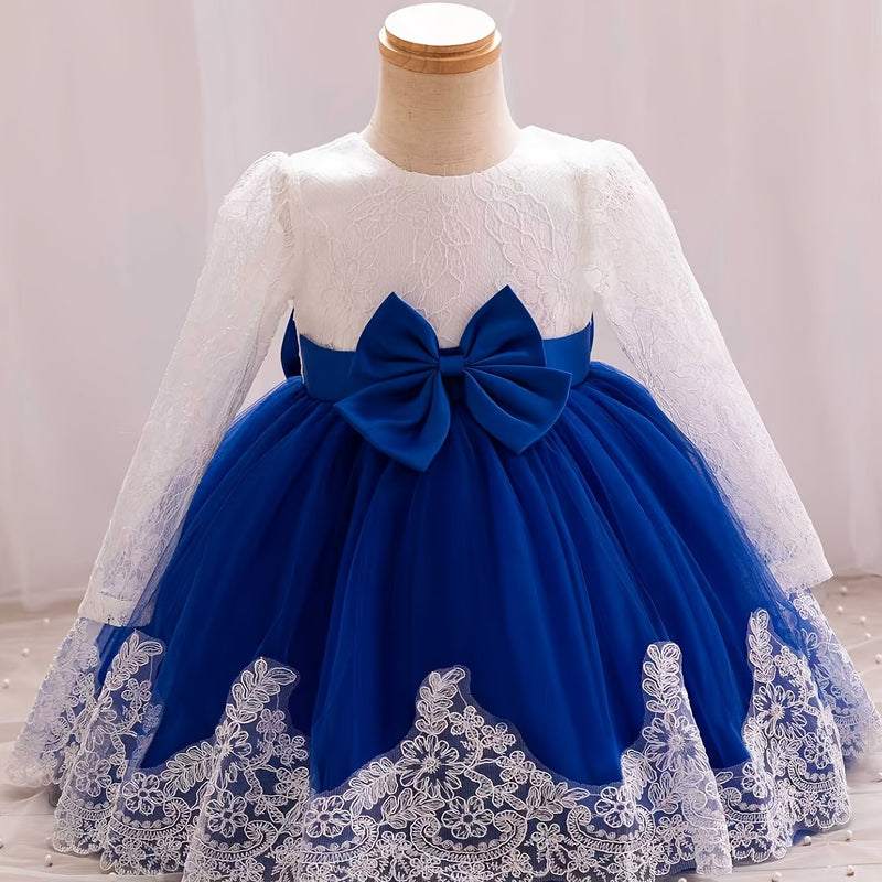 New Bow Children's Dress, Infant & Toddler Christening Gown.